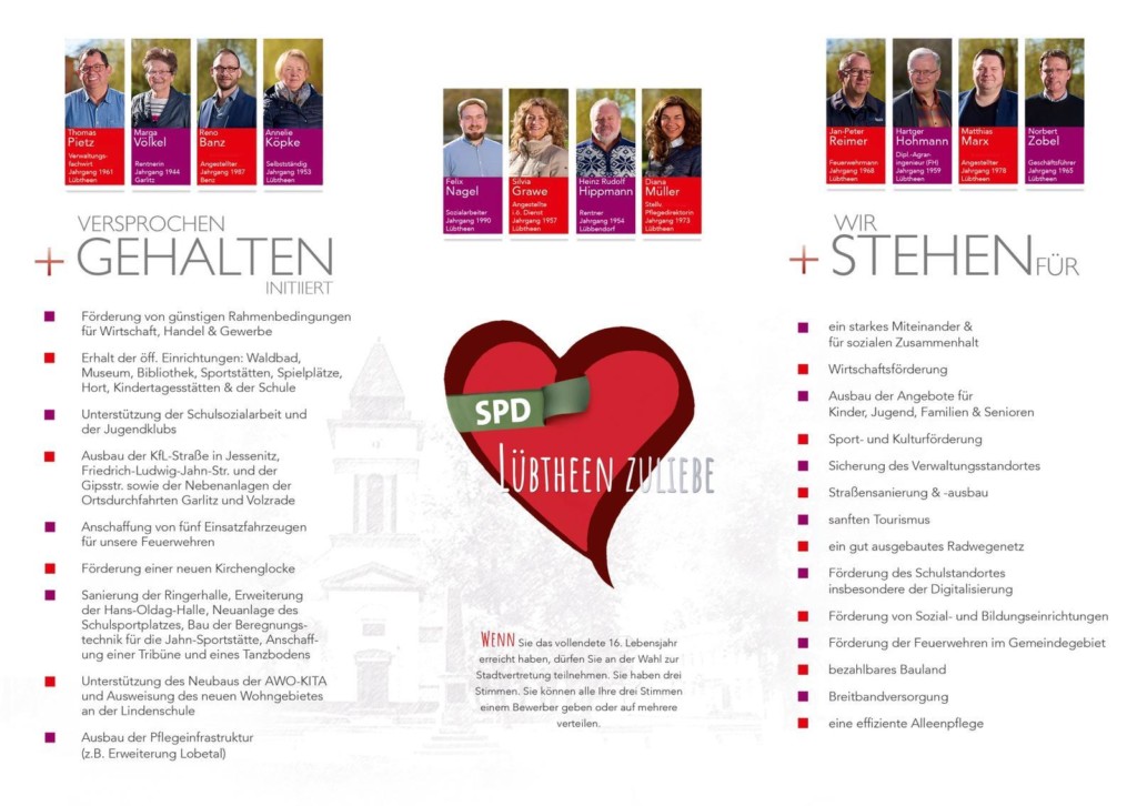 Flyer Back SPD Lübtheen 2019